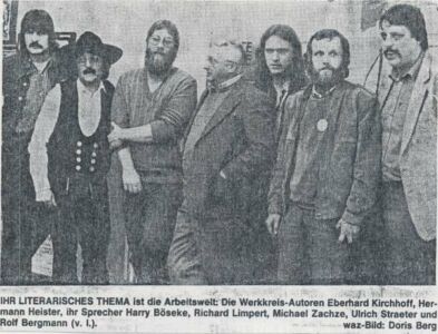 Werkkreis Literatur der Arbeitswelt Tournee 1985 (Harry Böseke 2.v.l)